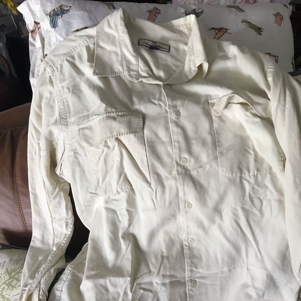 Tommy Bahama, Cream, Long Sleeve, X-Large